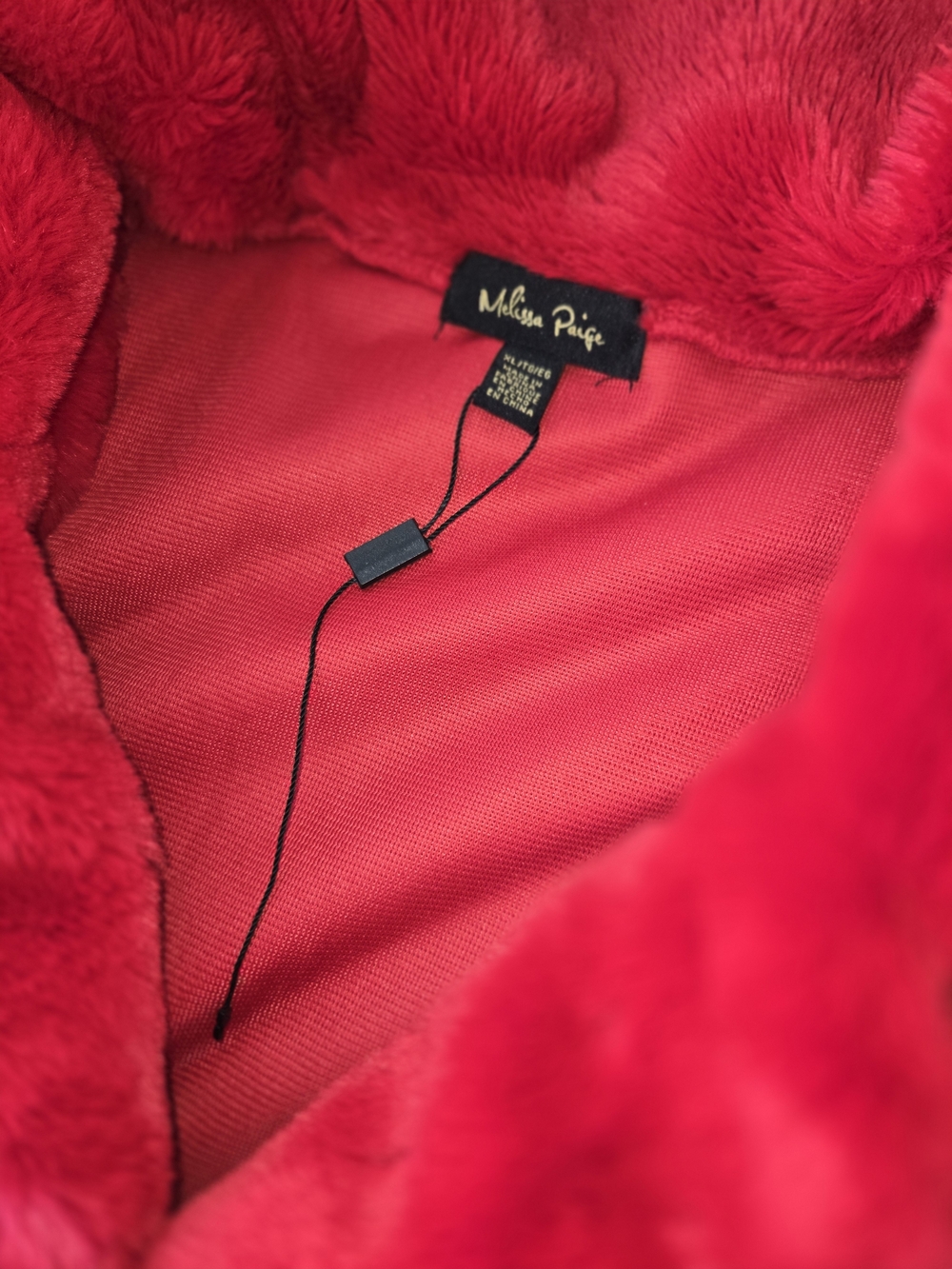 New! Melissa Paige Red Faux-Fur Teddy Coat Outerwear Plush Winter Jacket XL - Picture 7 of 9
